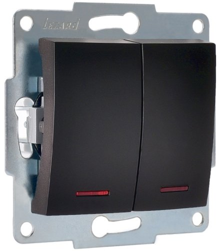 Выключатель с подсветкой без рамки Lezard Karina 2-кл. черный бархат картинка